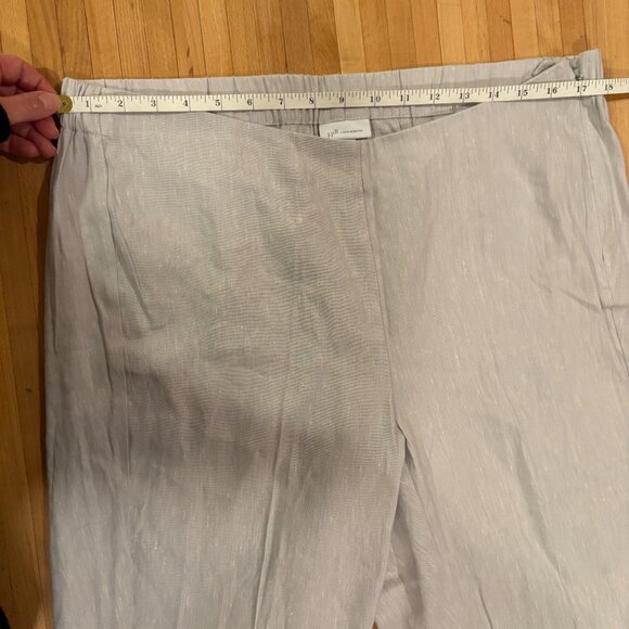 J Jill Gray Linen Stretch Pants Ankle Crop Button Detail Women Size 1X Coastal - Picture 12 of 12